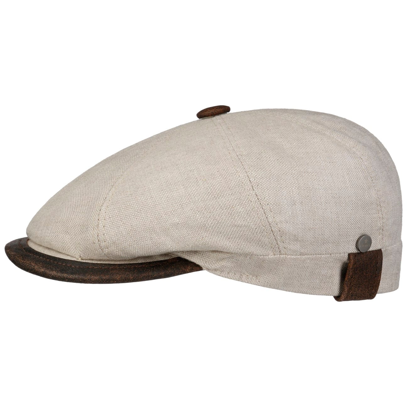City Leather Piping Linen Cap - JJ Hat Center ®