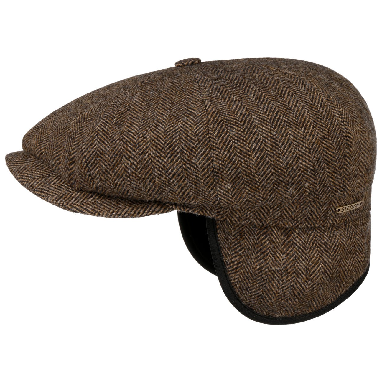 Hatteras Classic Herringbone Ear Flaps Newsboy Cap - JJ Hat Center ®