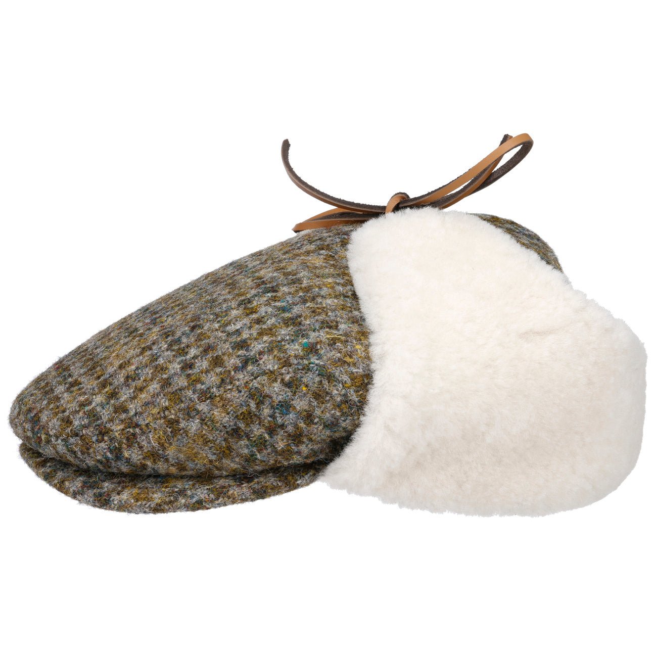 Harris Tweed Flat Cap with Ear Flaps - JJ Hat Center ®