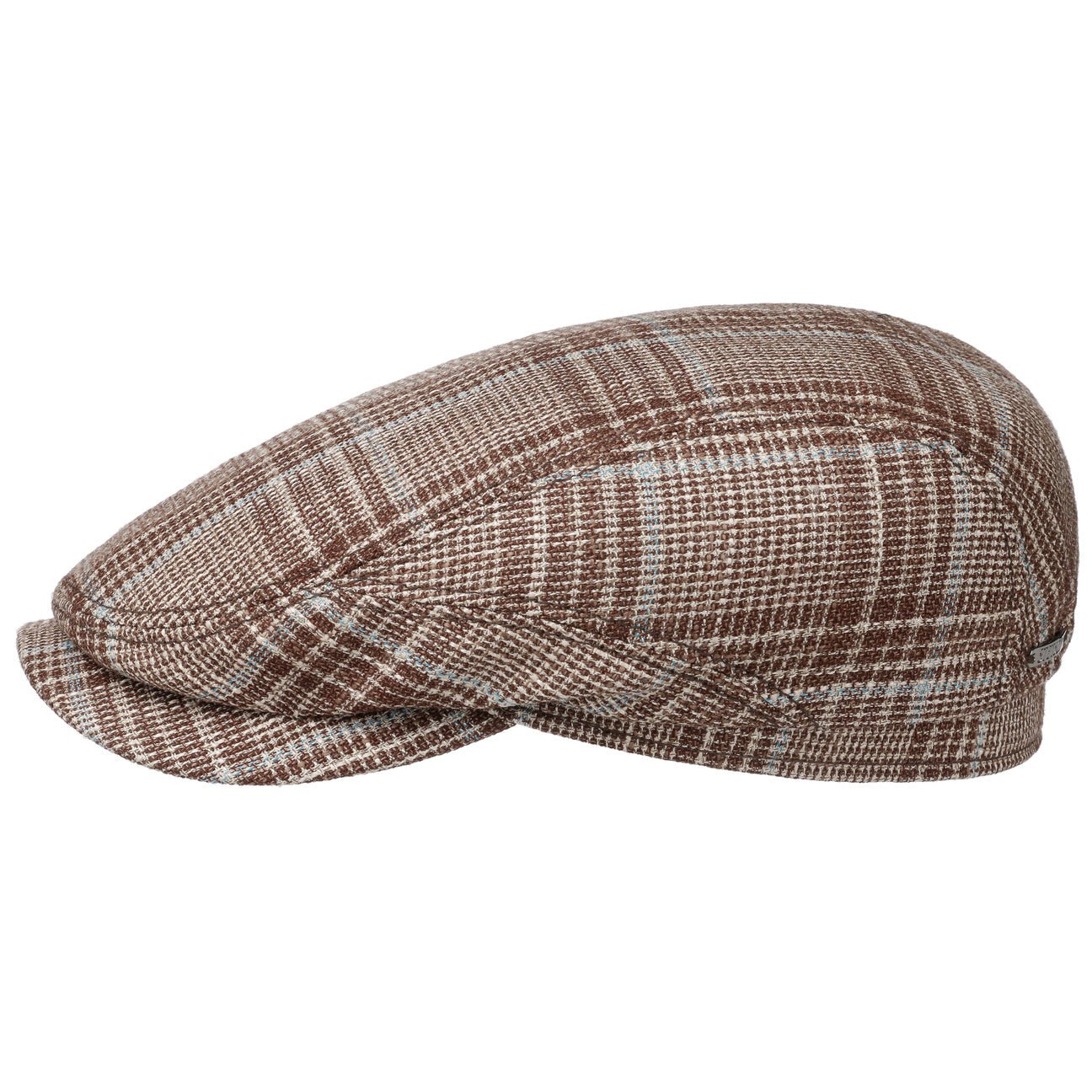 Wool Silk Check Flat Cap - JJ Hat Center ®