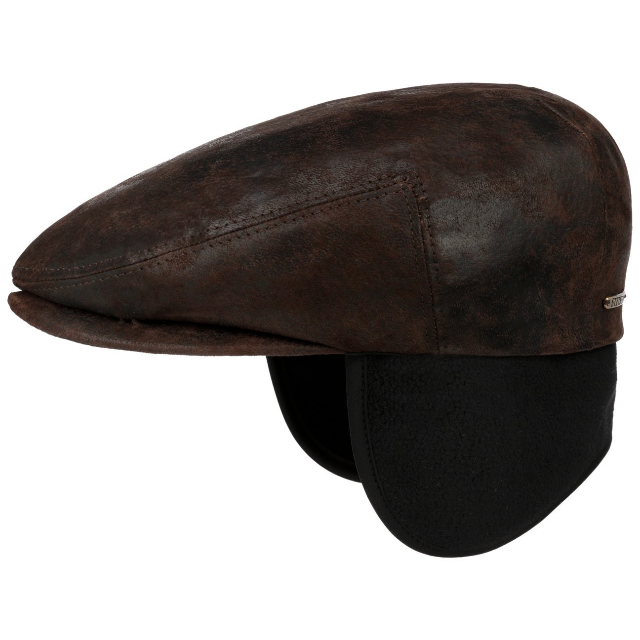 Kent Pigskin Flat Cap with Ear Flaps - JJ Hat Center ®