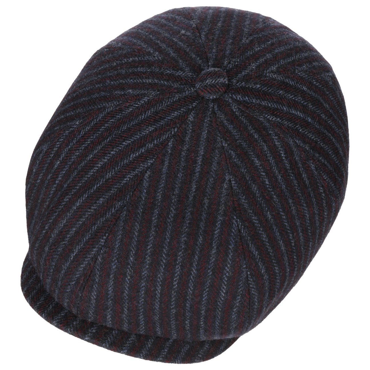 8 Panel Woolen Stripe Flat Cap - JJ Hat Center ®