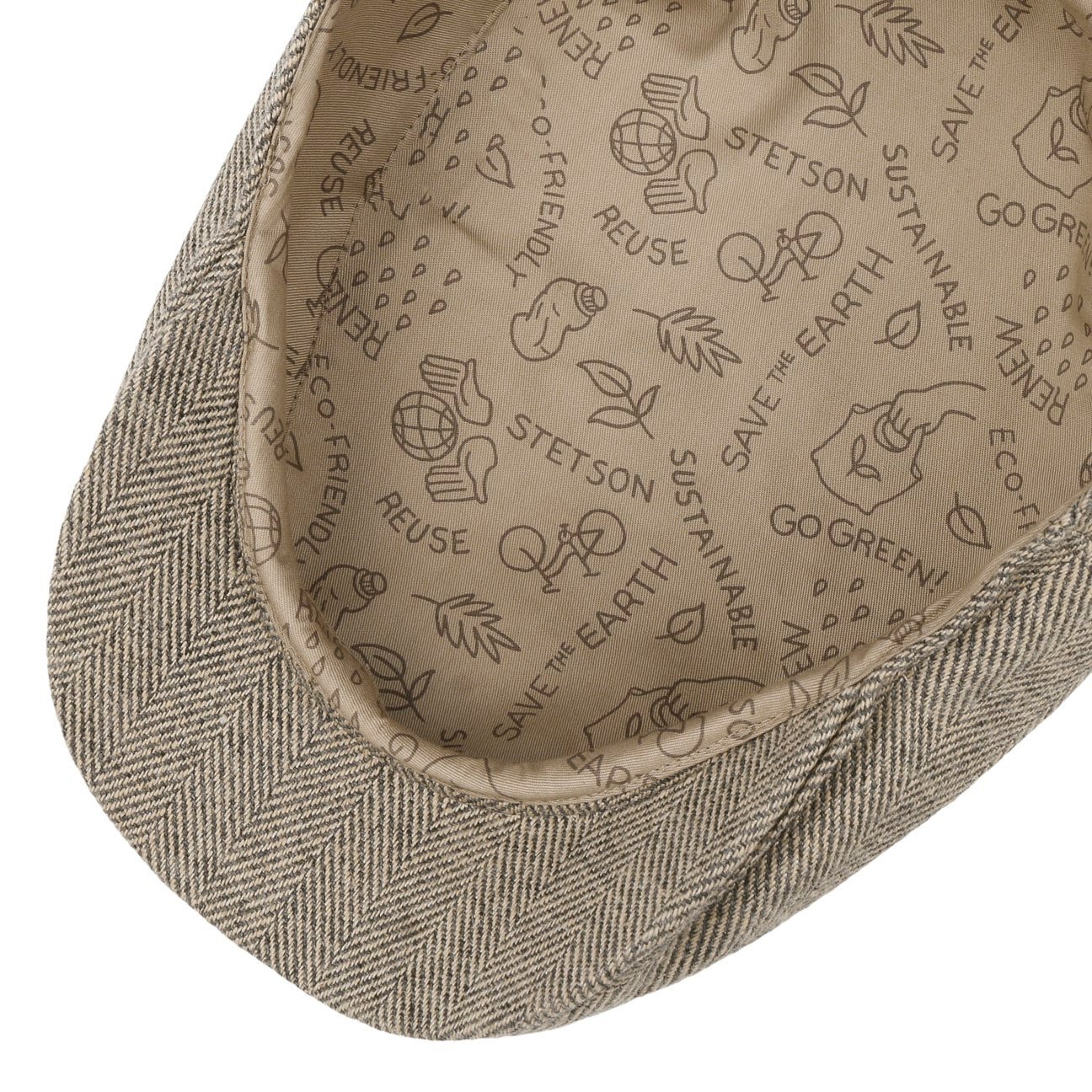 Sustainable Herringbone Flat Cap - JJ Hat Center ®