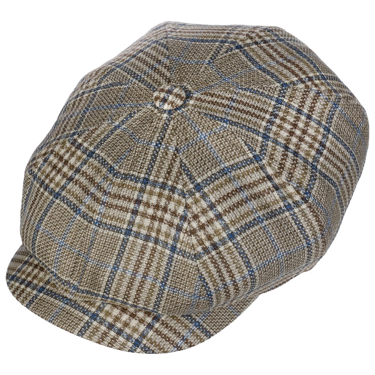 Glencheck 8 Panel Flat Cap - JJ Hat Center ®