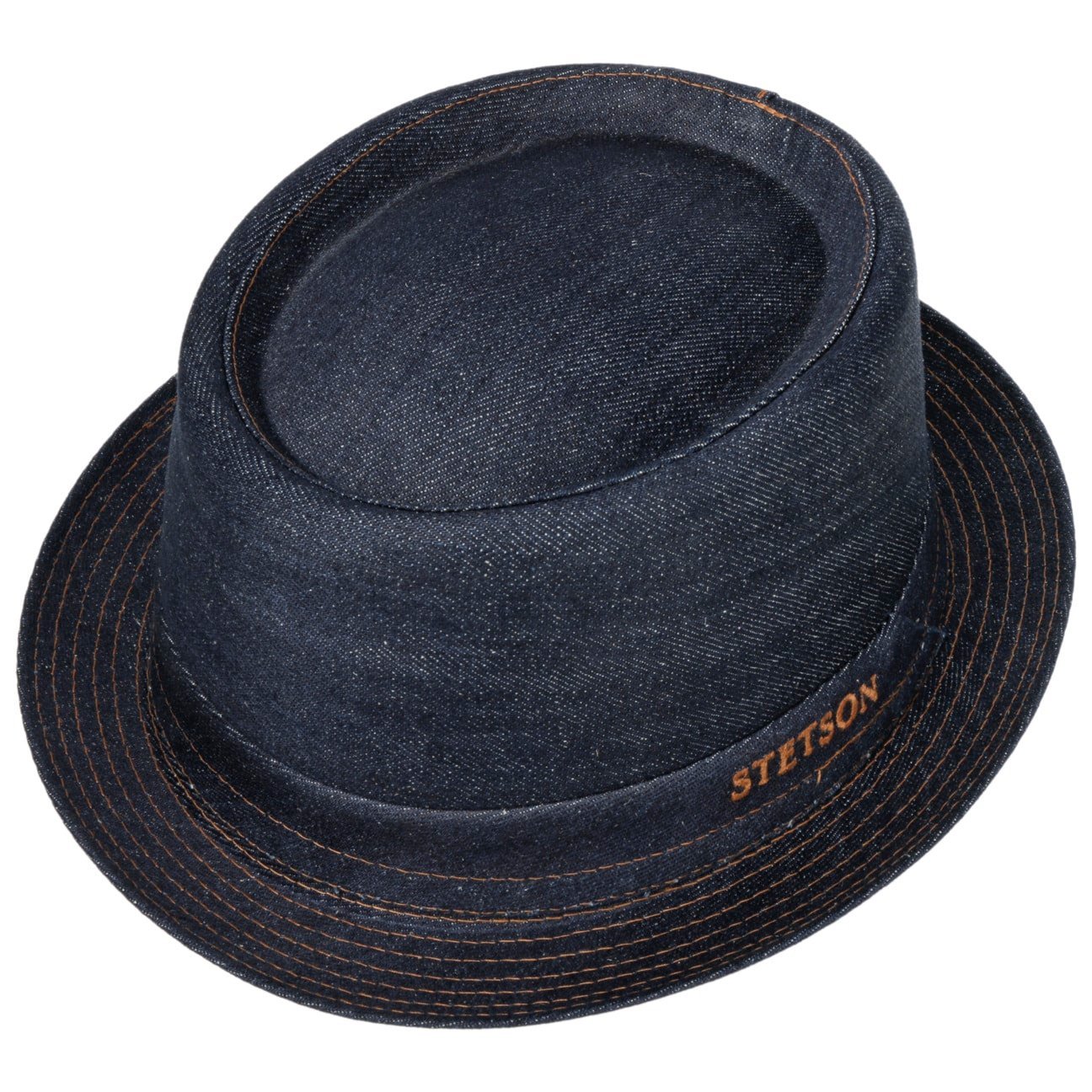 Sustainable Pork Pie Denim Hat - JJ Hat Center ®