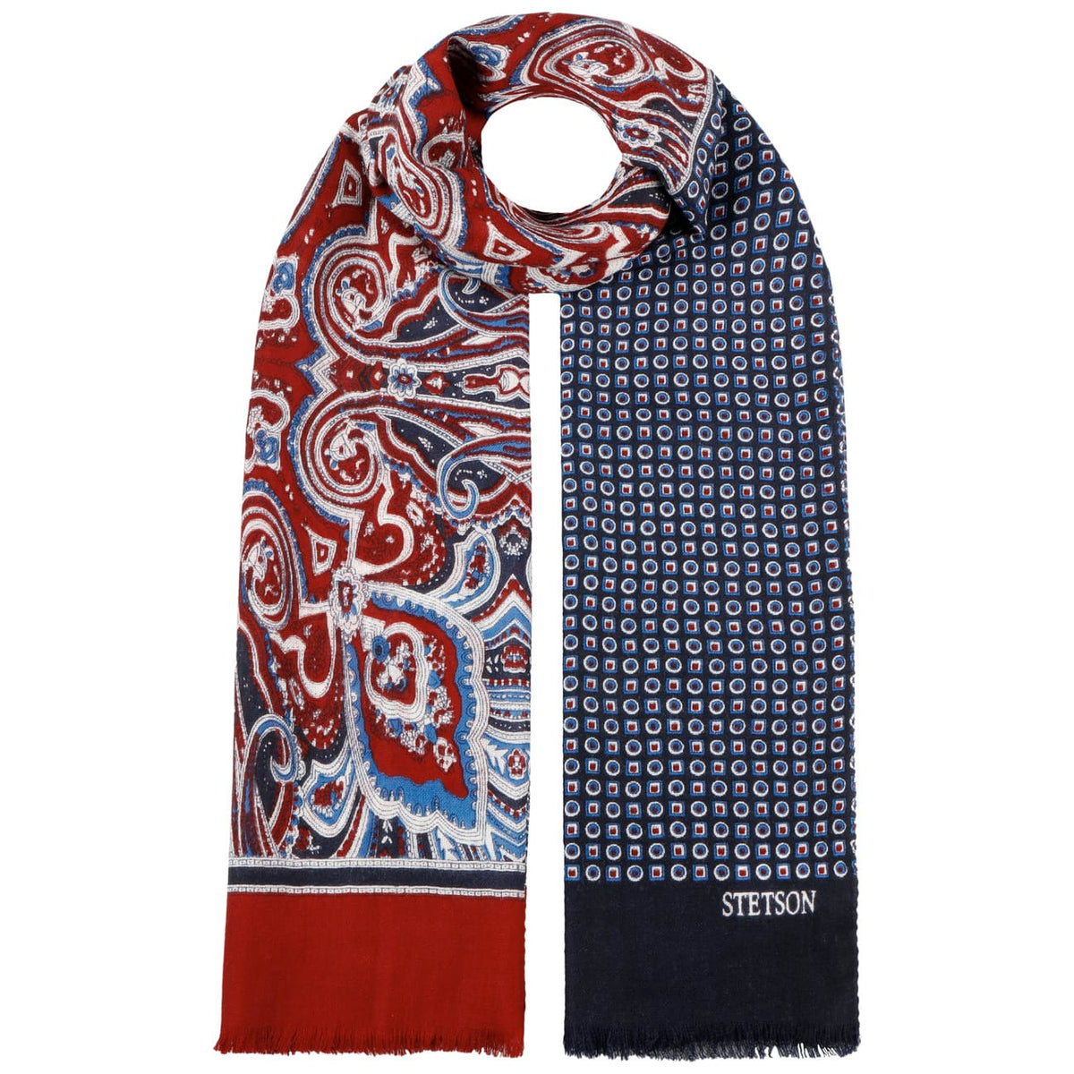 Four Colours Paisley Wool Scarf - JJ Hat Center ®