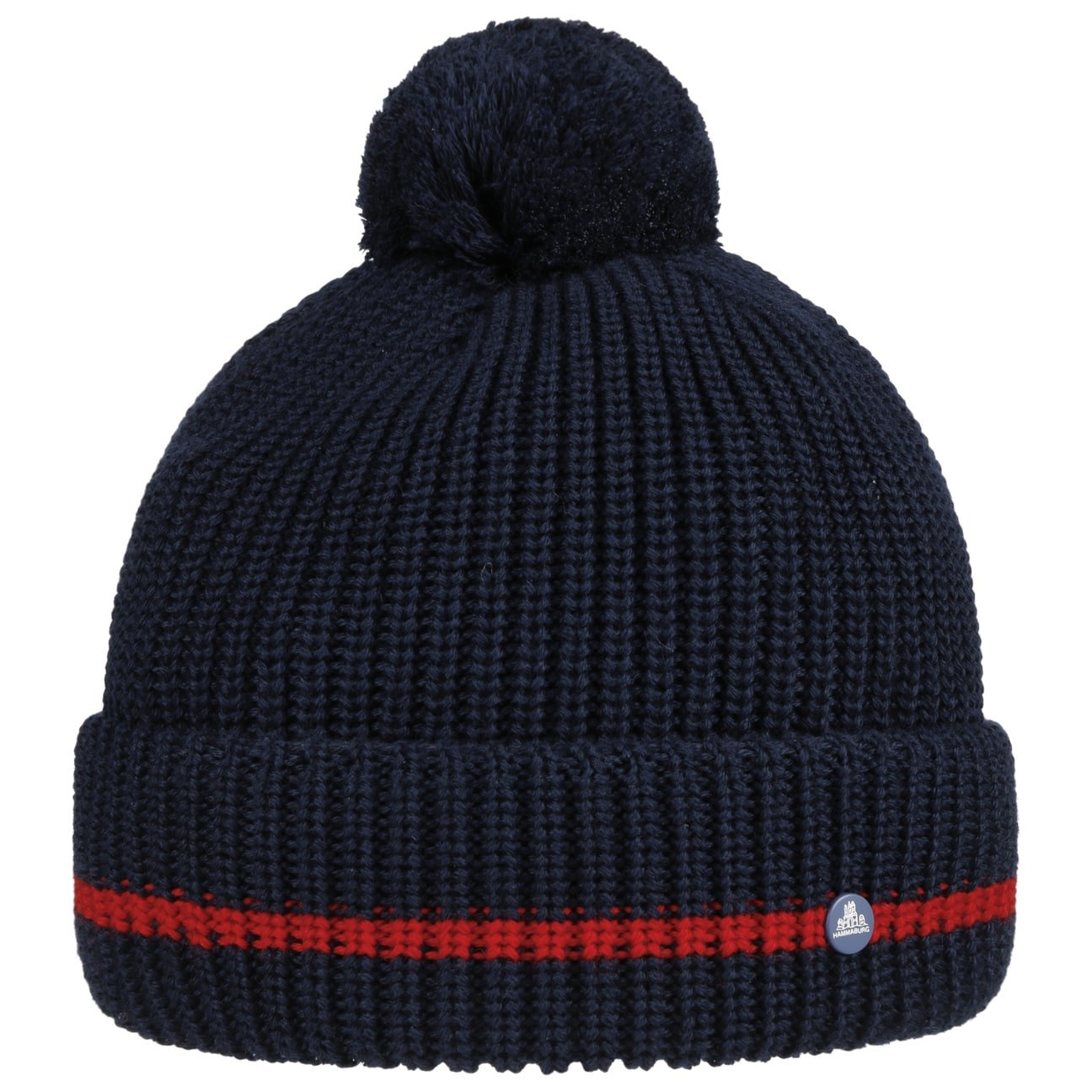 Striped Cuff Pompom Hat - JJ Hat Center ®