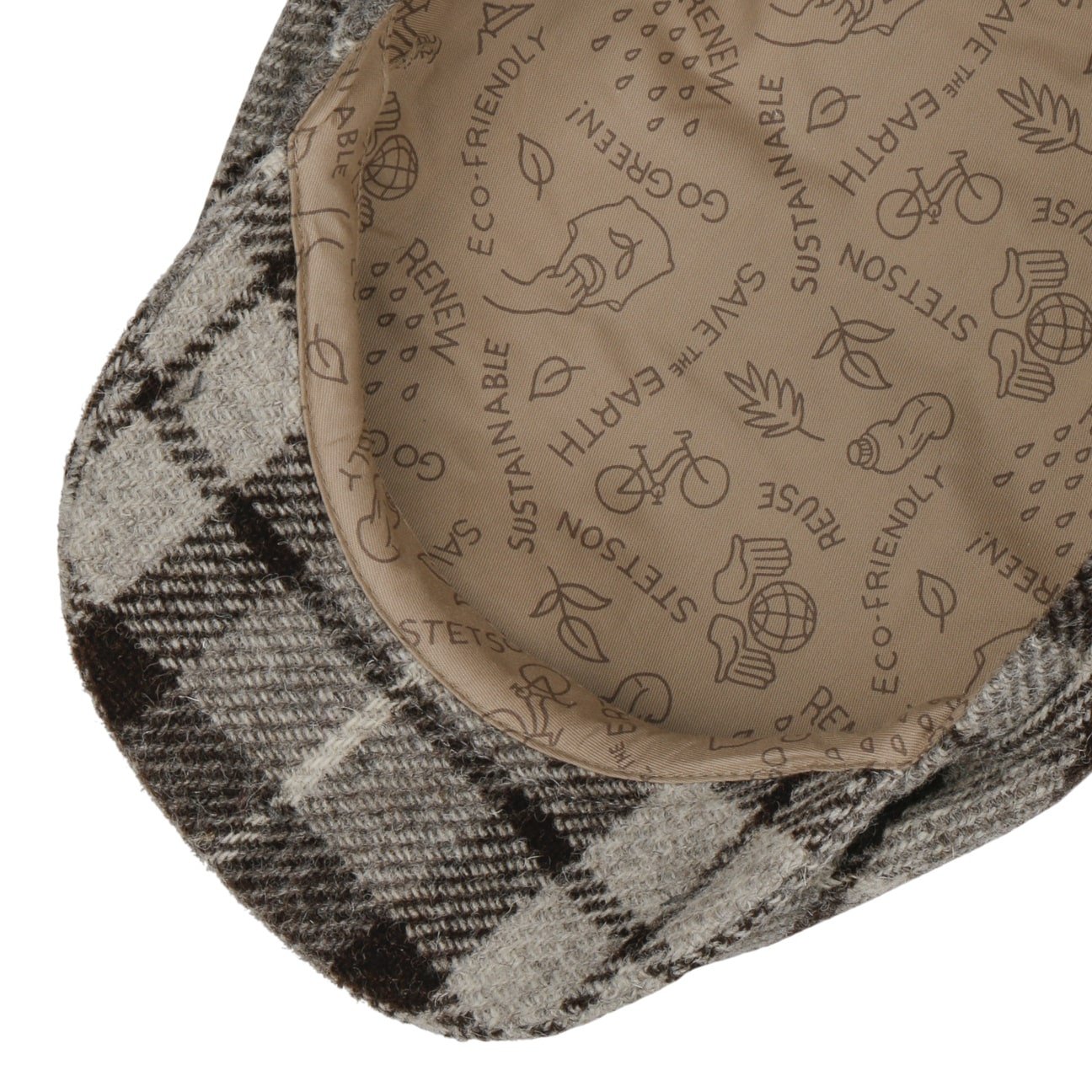 Undyed Harris Tweed Driver Flat Cap - JJ Hat Center ®