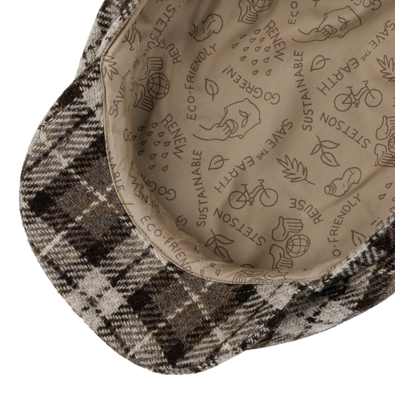 Undyed Harris Tweed Driver Flat Cap - JJ Hat Center ®