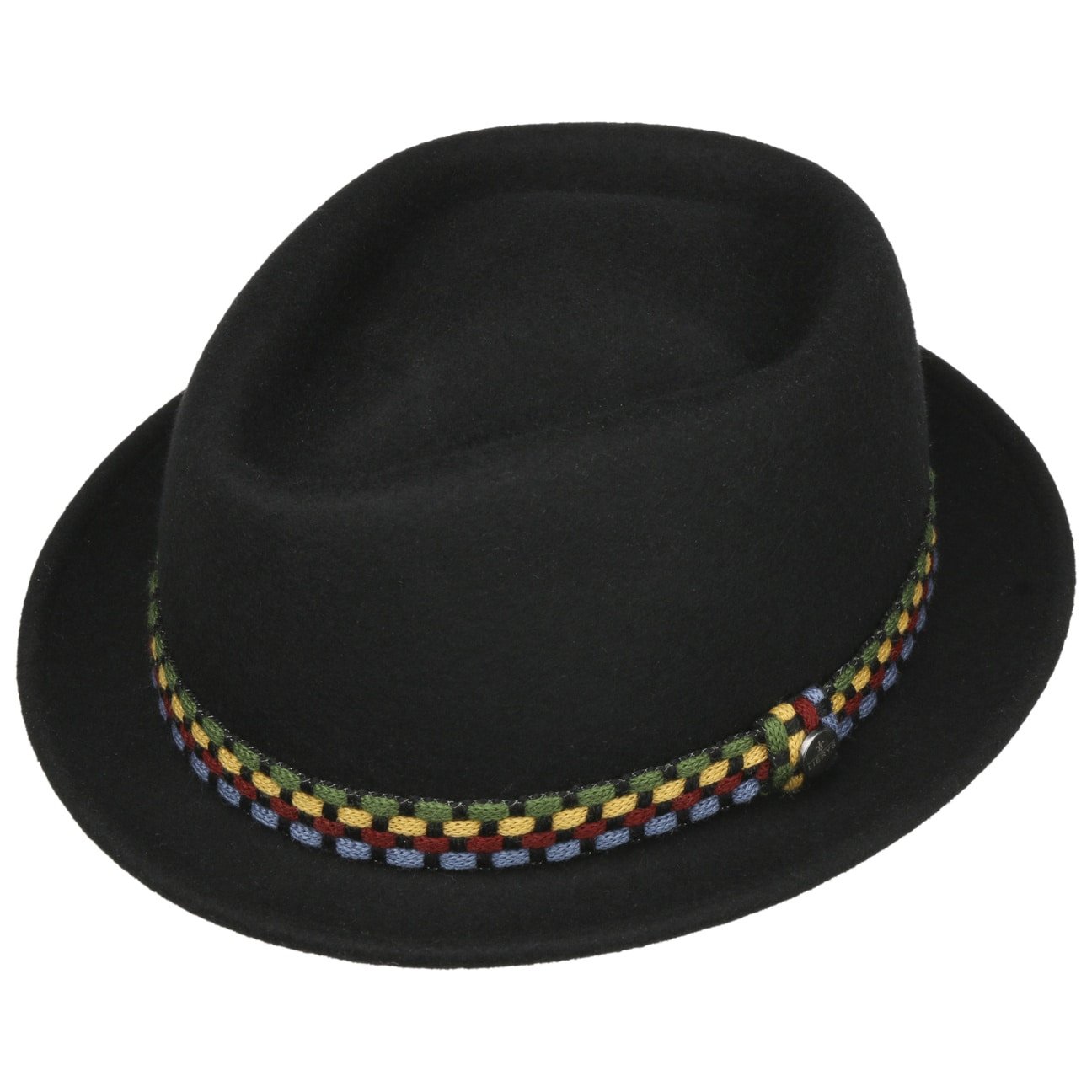 Knit Colour Band Pork Pie Wool Hat - JJ Hat Center ®
