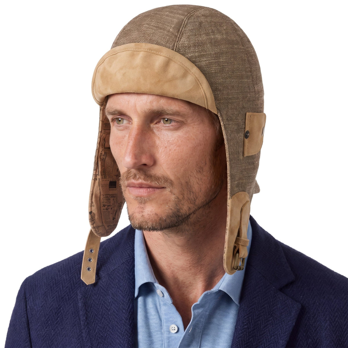 Convertible Herringbone Aviator Hat - JJ Hat Center ®