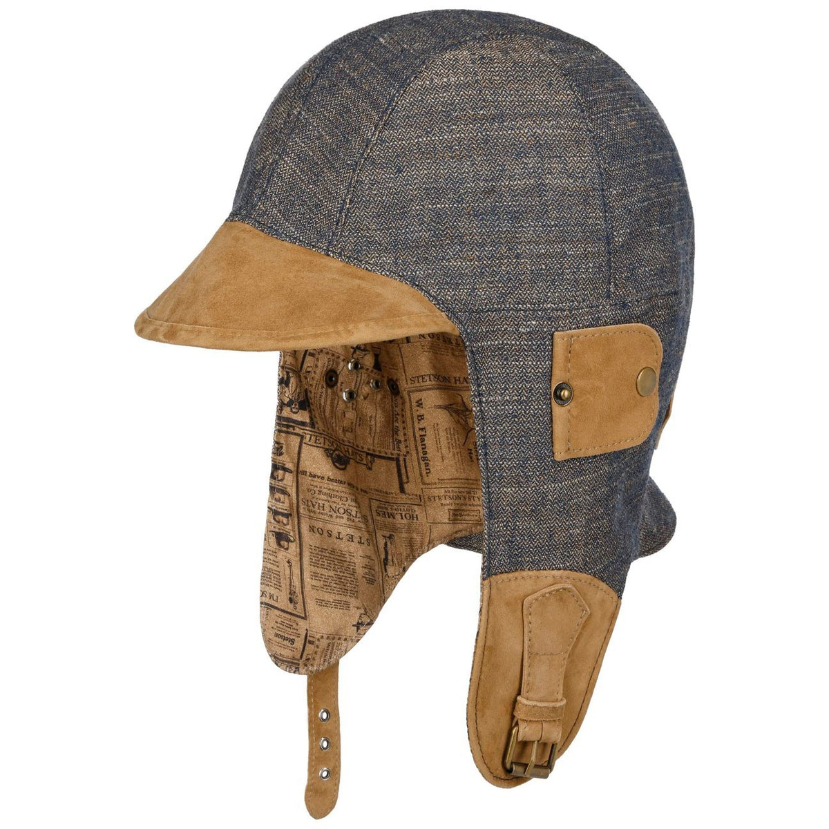 Convertible Herringbone Aviator Hat - JJ Hat Center ®