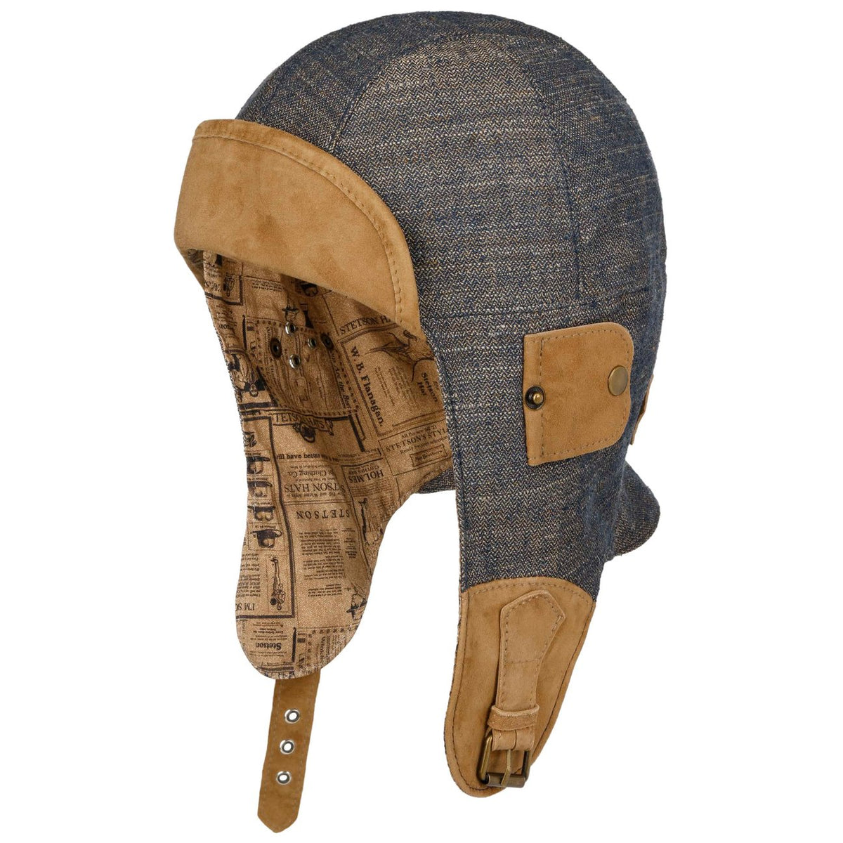 Convertible Herringbone Aviator Hat - JJ Hat Center ®