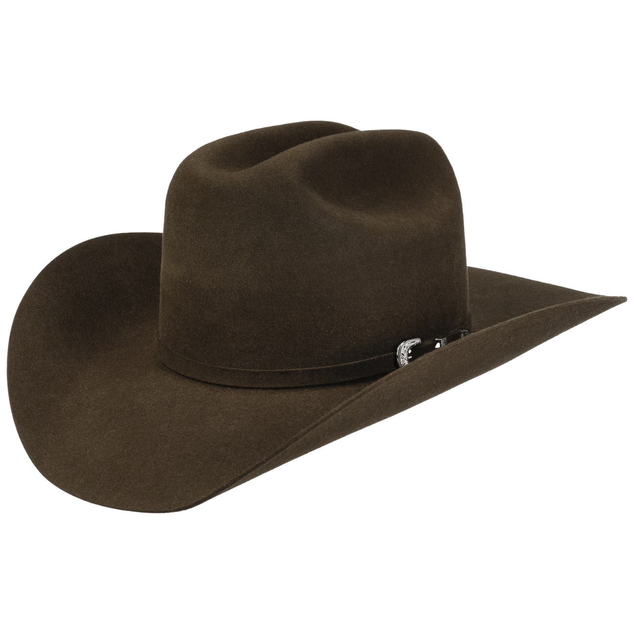 Western Silver Buckle Woolfelt Buffalo Pinch - JJ Hat Center ®