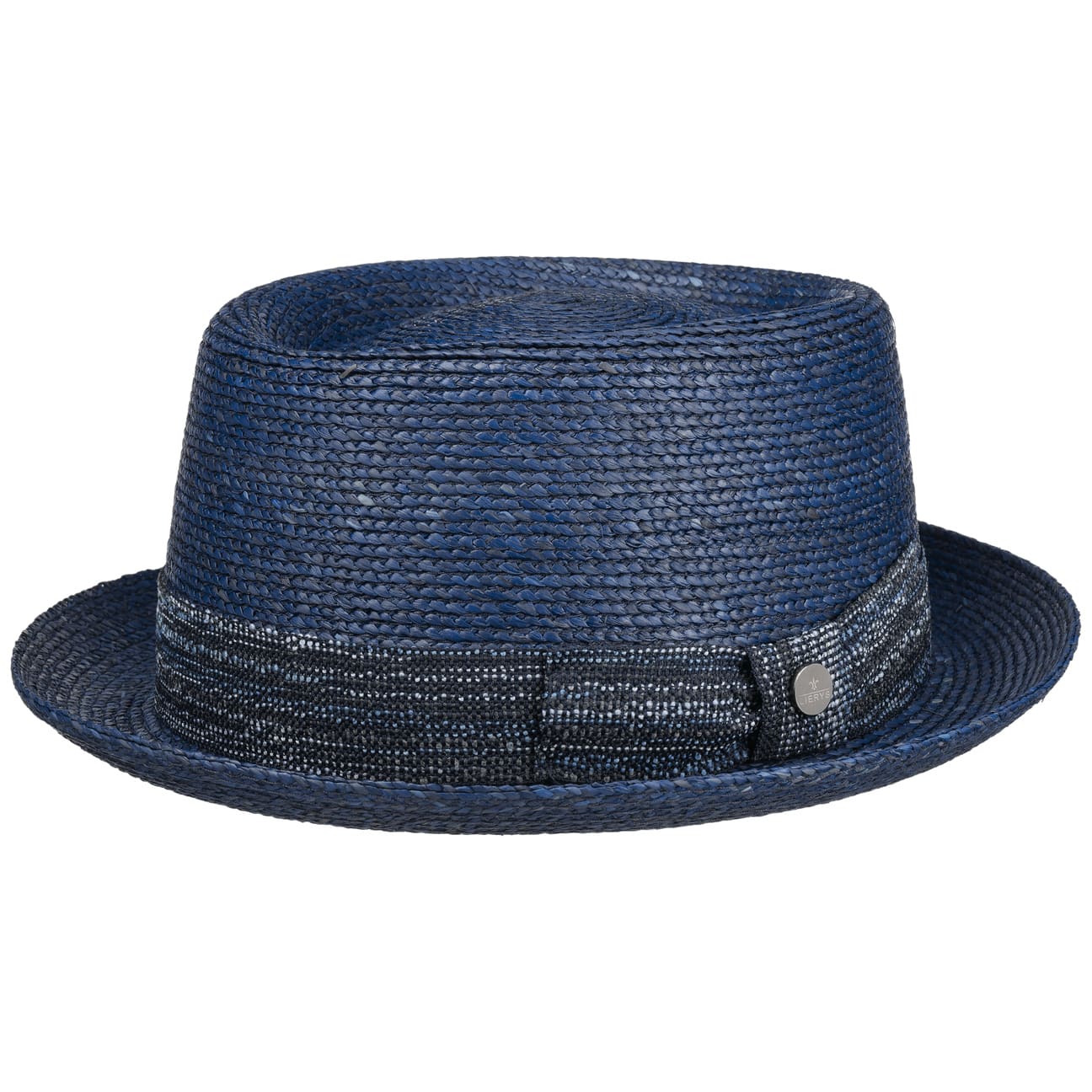 Blue Raffia Pork Pie - JJ Hat Center ®