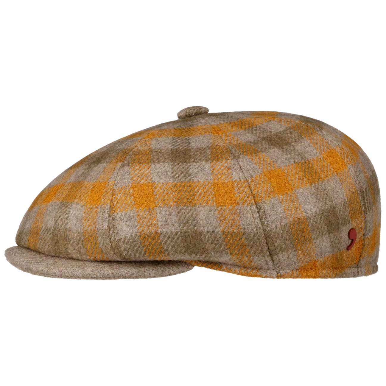 Napoli Wool Check Flat Cap - JJ Hat Center ®