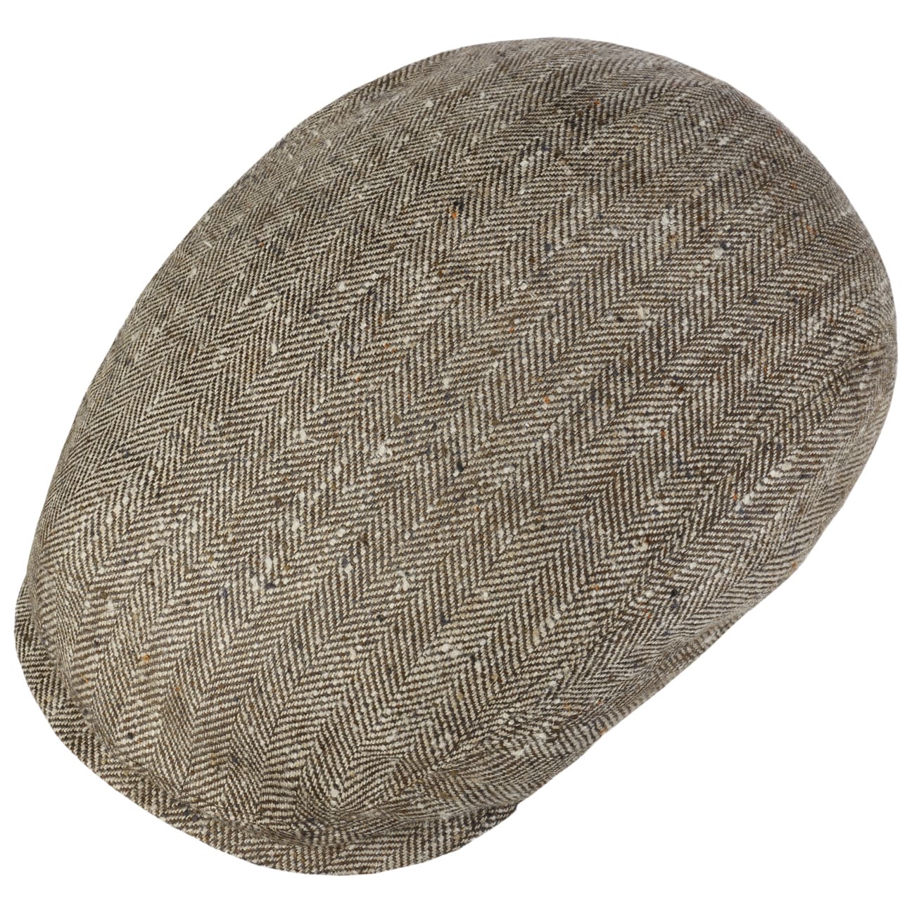 Tweed Herringbone Driver Flat Cap - JJ Hat Center ®