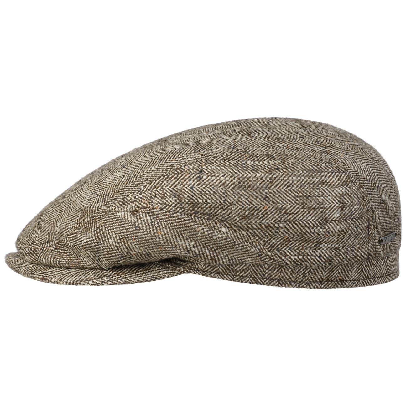 Tweed Herringbone Driver Flat Cap - JJ Hat Center ®