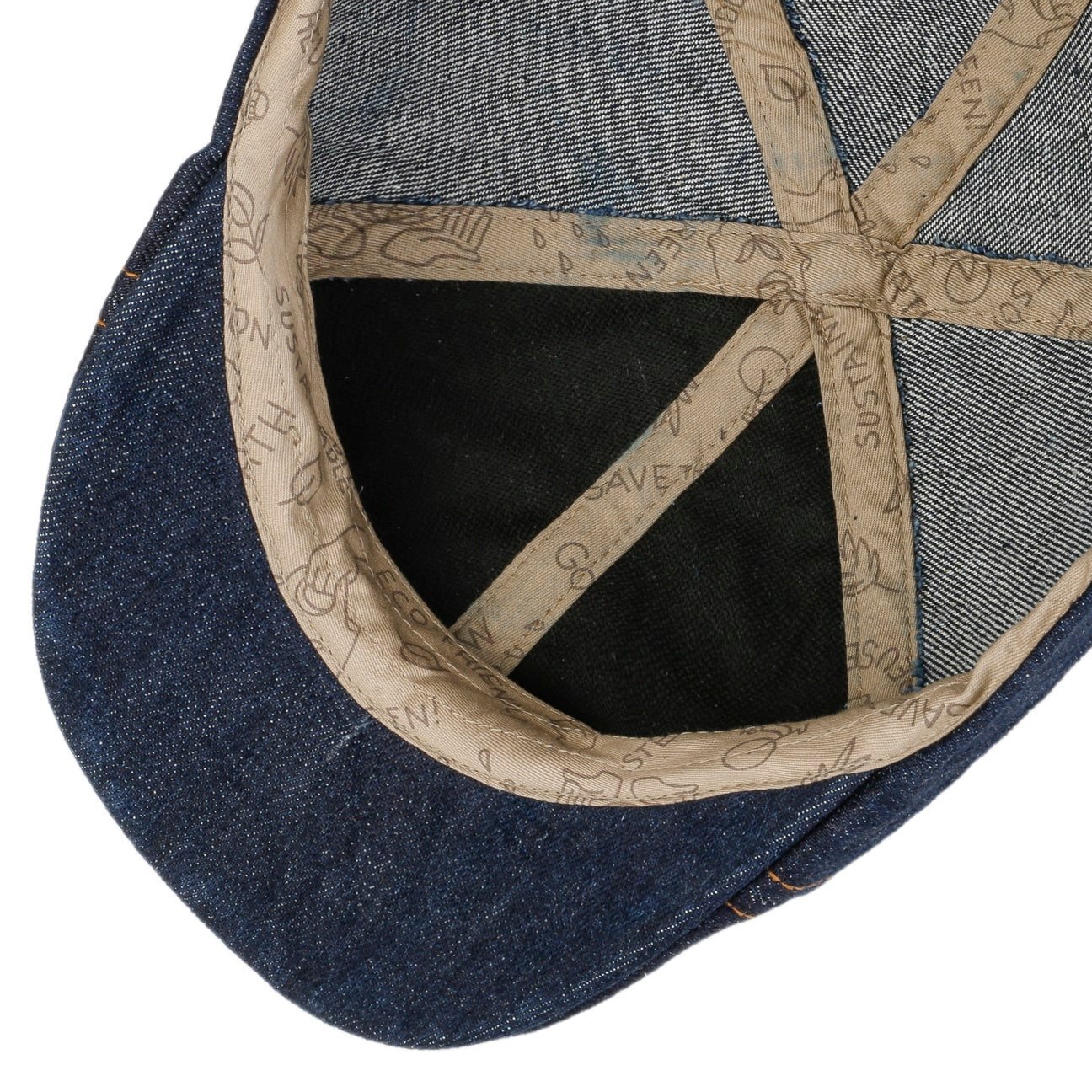 Texas Contrast Sitch Denim Flat Cap - JJ Hat Center ®