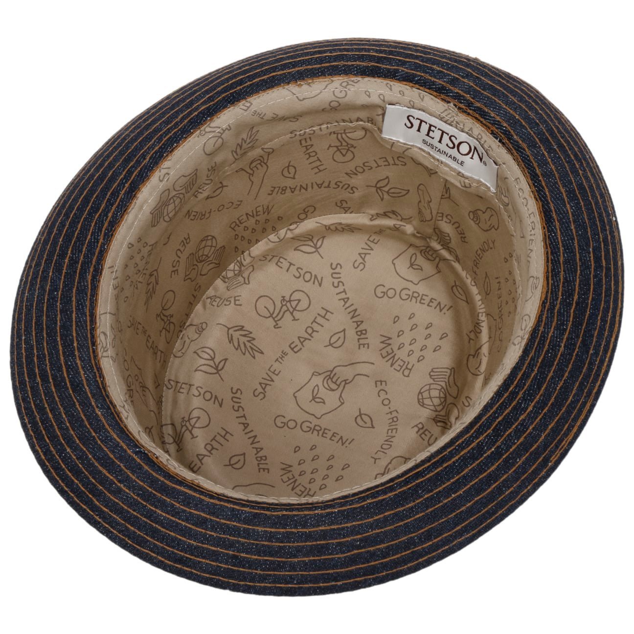 Sustainable Pork Pie Denim Hat - JJ Hat Center ®