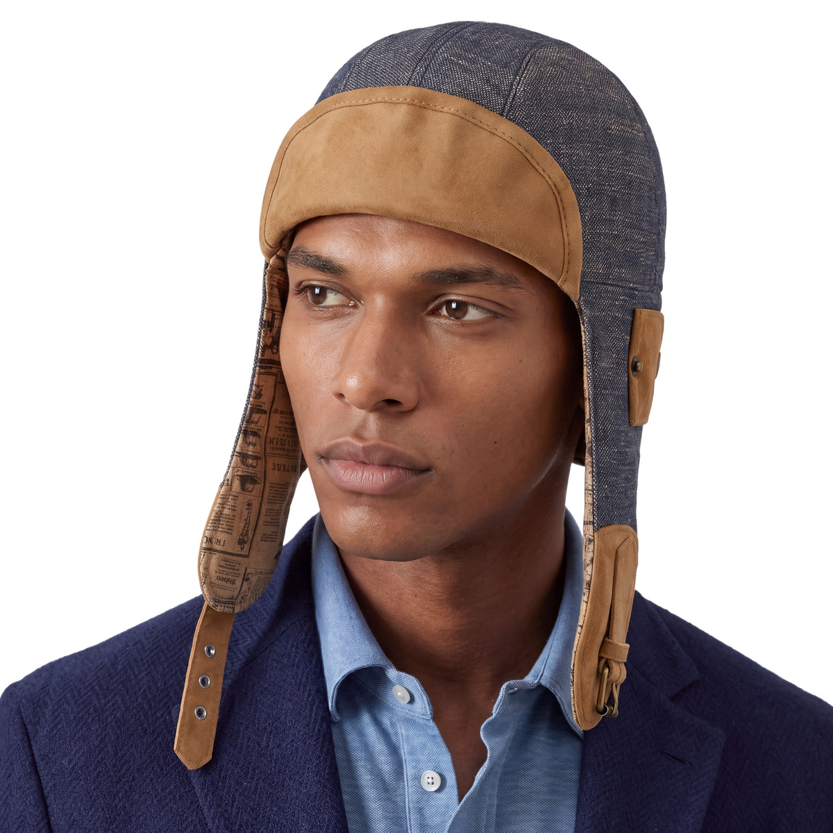 Convertible Herringbone Aviator Hat - JJ Hat Center ®