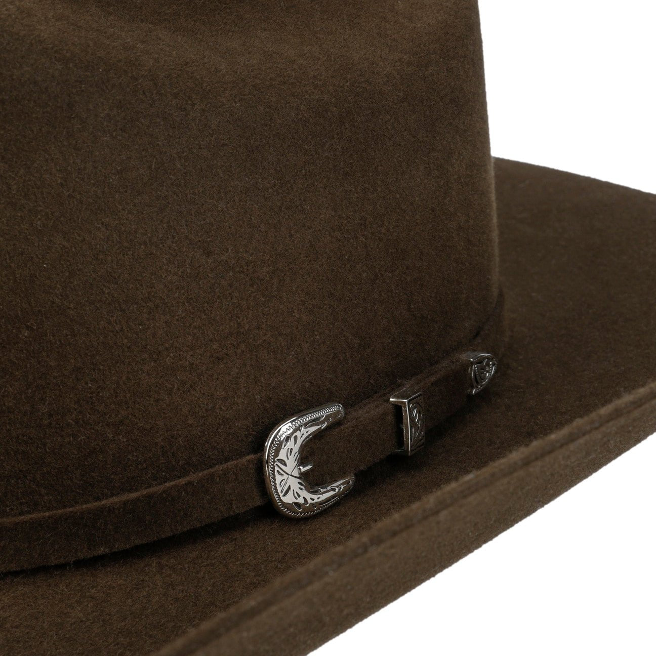 Western Silver Buckle Woolfelt Buffalo Pinch - JJ Hat Center ®