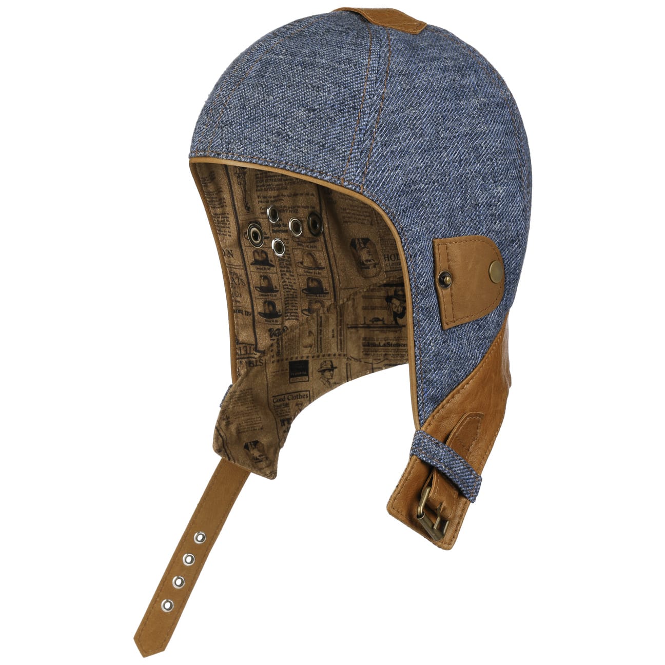 Linen Aviator Helmet with Leather - JJ Hat Center ®