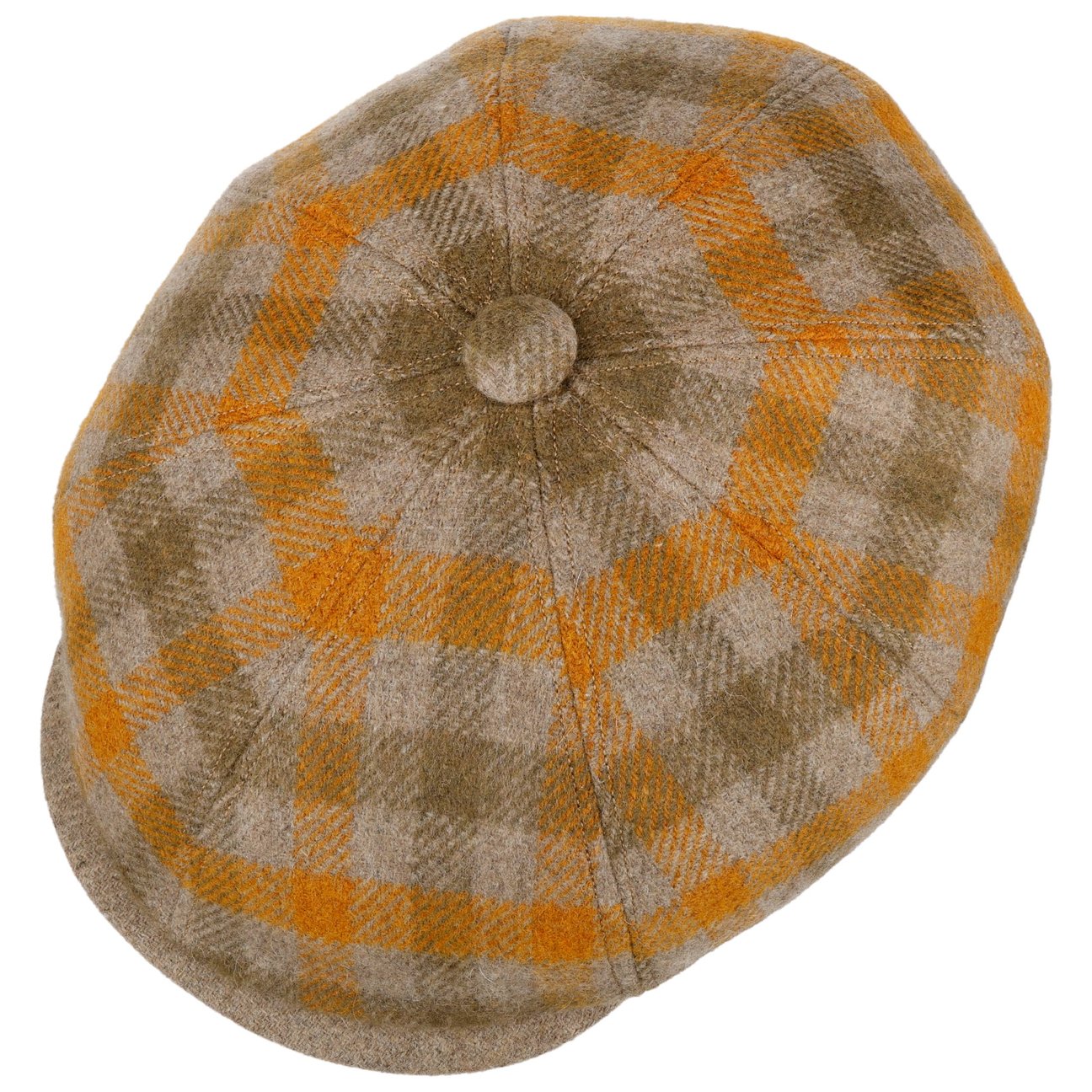 Napoli Wool Check Flat Cap - JJ Hat Center ®