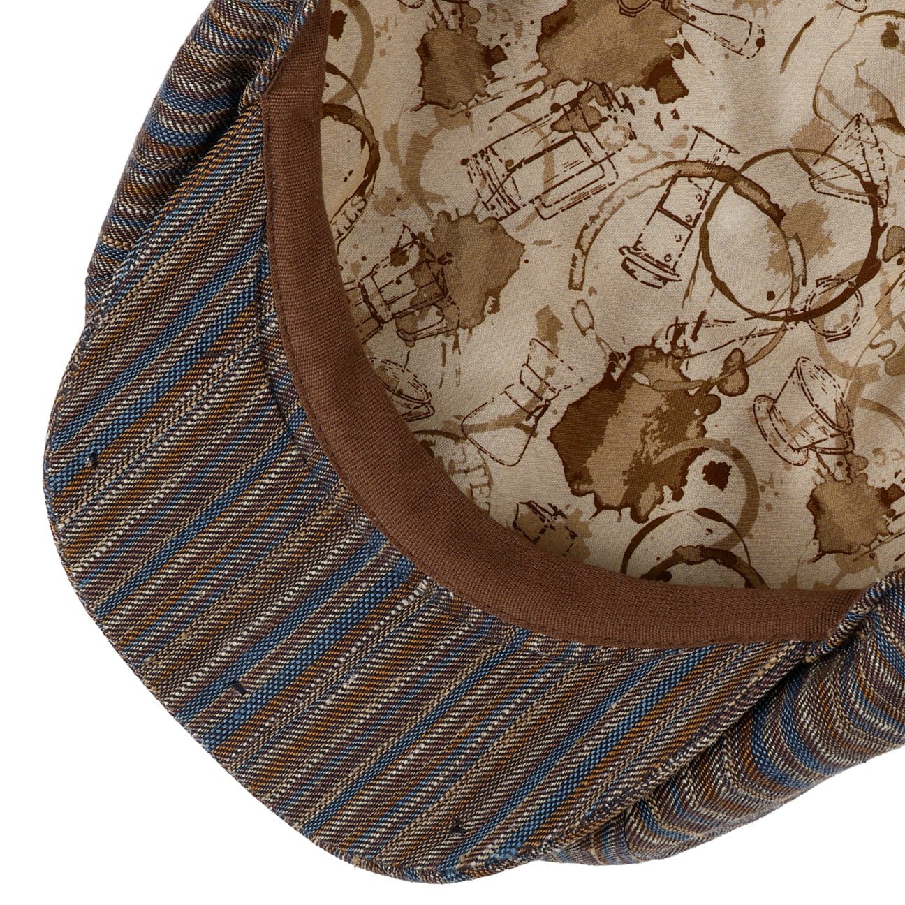 Stripe Barista 8 Panel Flat Cap - JJ Hat Center ®