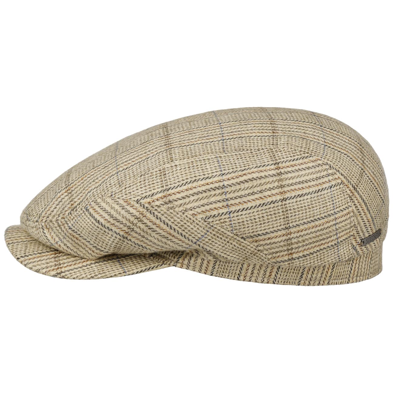 Linen Mix Stripe Driver Flat Cap - JJ Hat Center ®