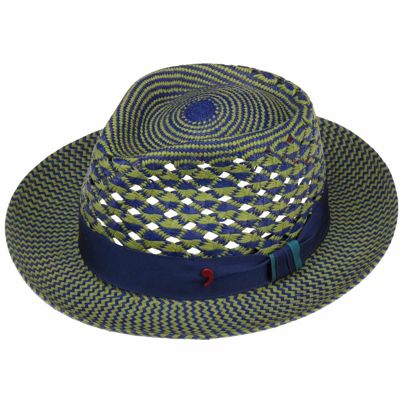Blue & Green Panama Hat - JJ Hat Center ®