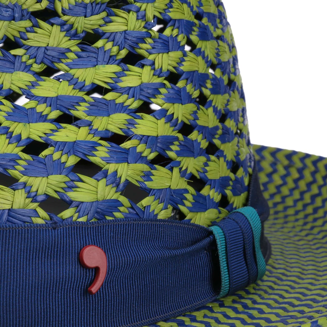 Blue & Green Panama Hat - JJ Hat Center ®